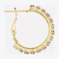Sparkle Allure Womens Crystal 14K Gold Over Brass 25.1mm Hoop Earrings