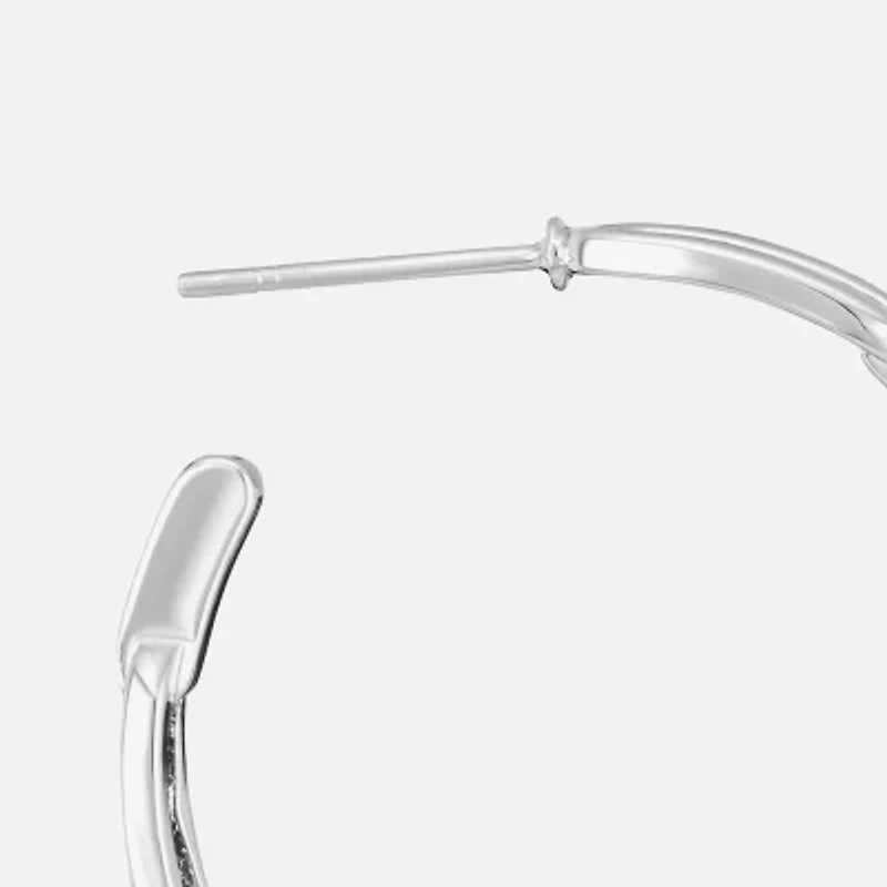 Sparkle Allure Paperclip Link Womens Crystal 28.4mm Paperclip Hoop Earrings