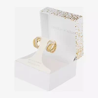 Sparkle Allure Twist Womens Crystal 14K Gold Over Brass 15.5mm Hoop Earrings