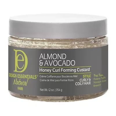 Design Essentials Almond & Avocado Honey Curl Forming Custard Styling Product 12 oz.