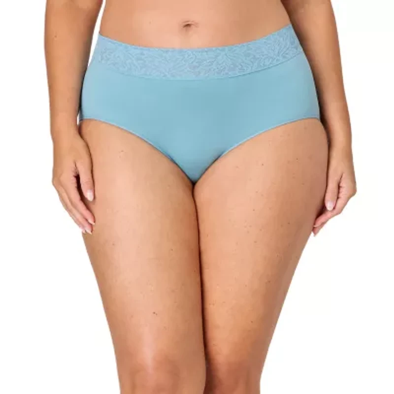 Bali Comfort Revloution Modern Seamless Lace Trim Brief Panty Dfmlbf