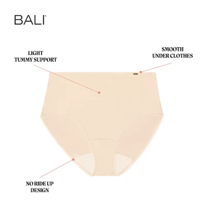 Bali® Cotton Collection 3-Pack Light Tummy Support Brief Panties Underwear DFLEB3
