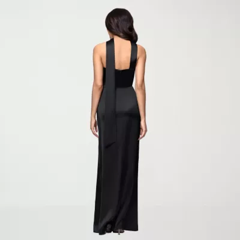 Lilli Asher Womens Juniors Sleeveless Satin Bodycon Dress