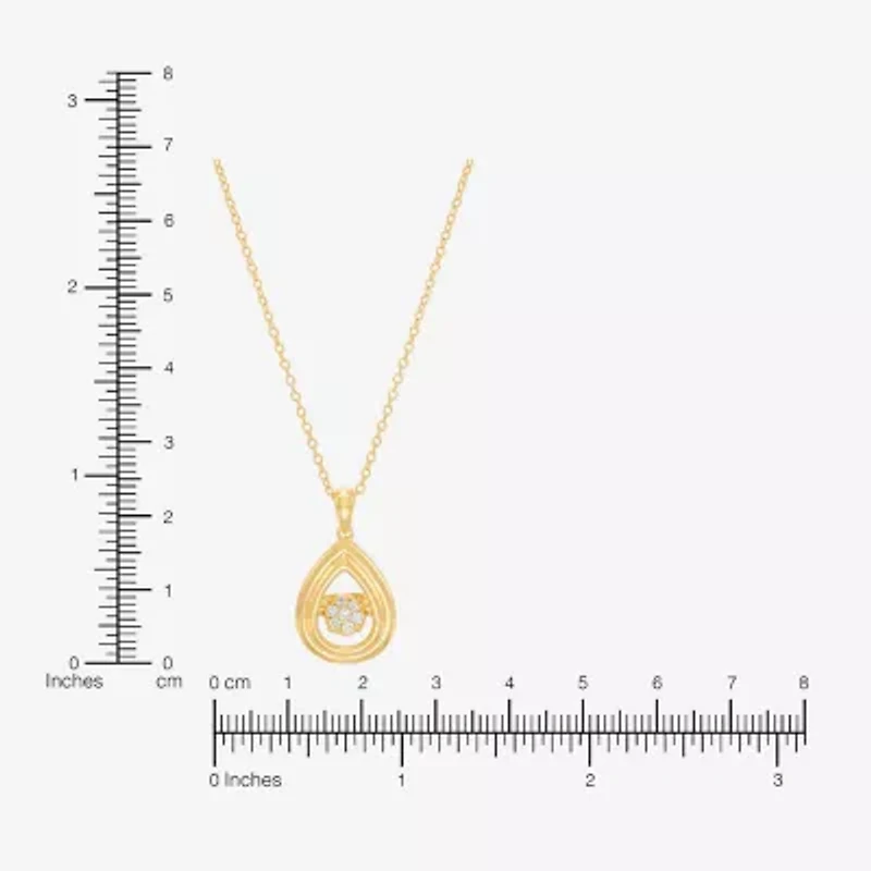 Limited Quantities! Womens 1/10 CT. T.W. Lab Grown White Diamond 14K Gold Over Silver 18 Inch Pendant Necklace