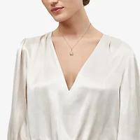 Limited Quantities! Womens 1/10 CT. T.W. Lab Grown White Diamond 14K Gold Over Silver 18 Inch Pendant Necklace