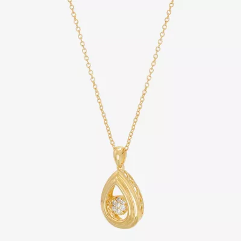 Limited Quantities! Womens 1/10 CT. T.W. Lab Grown White Diamond 14K Gold Over Silver 18 Inch Pendant Necklace