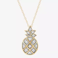 Limited Quantities! Pineapple Womens 1/10 CT. T.W. Natural White Diamond 10K Gold 18 Inch Pendant Necklace