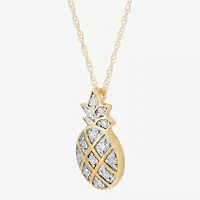 Limited Quantities! Pineapple Womens 1/10 CT. T.W. Natural White Diamond 10K Gold 18 Inch Pendant Necklace