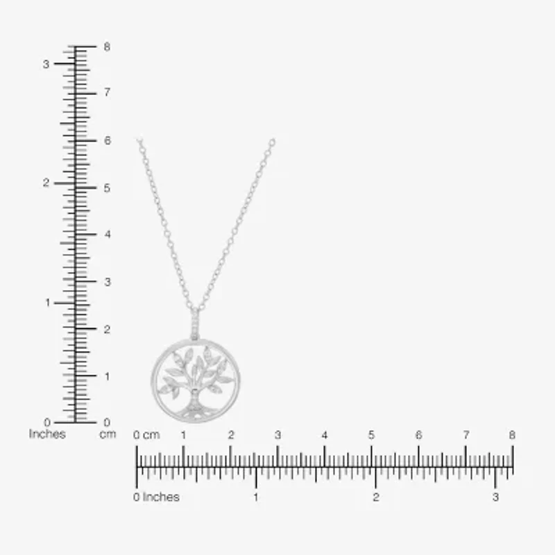 Limited Quantities! Tree Womens 1/10 CT. T.W. Lab Grown White Diamond Sterling Silver 18 Inch Pendant Necklace