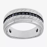 Limited Quantities! Mens 1/2 CT. T.W. Natural Black Diamond 10K White Gold Fashion Ring