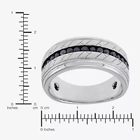 Limited Quantities! Mens 1/2 CT. T.W. Natural Black Diamond 10K White Gold Fashion Ring