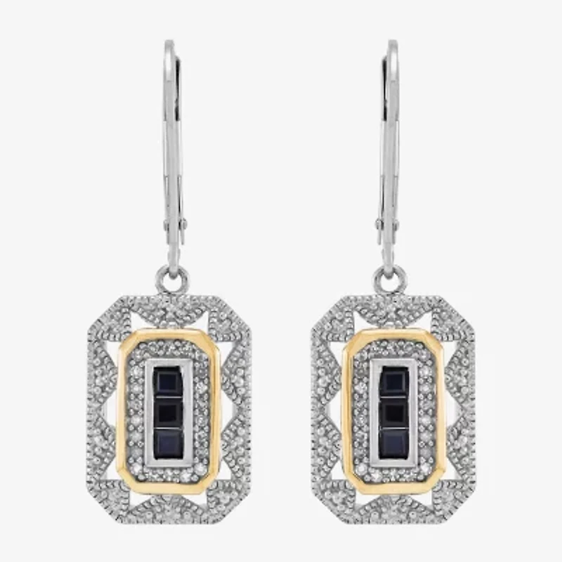 Limited Quantities! Womens 1/8 CT. T.W. Genuine Blue Sapphire Sterling Silver Drop Earrings