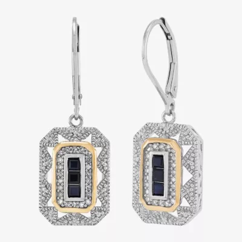 Limited Quantities! Womens 1/8 CT. T.W. Genuine Blue Sapphire Sterling Silver Drop Earrings