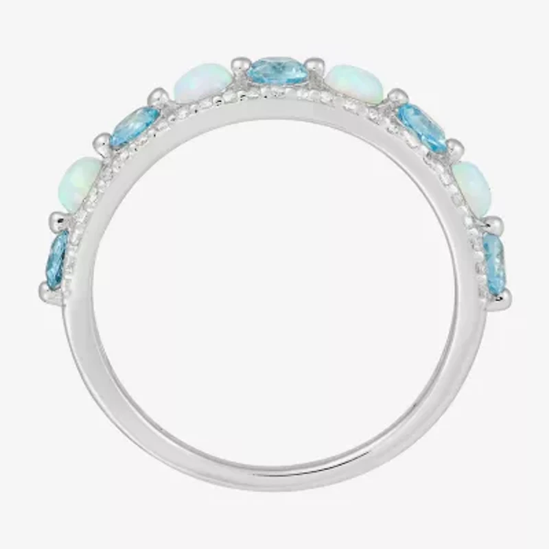 Limited Quantities! Womens 4.5MM Multi Color Sterling Silver Band