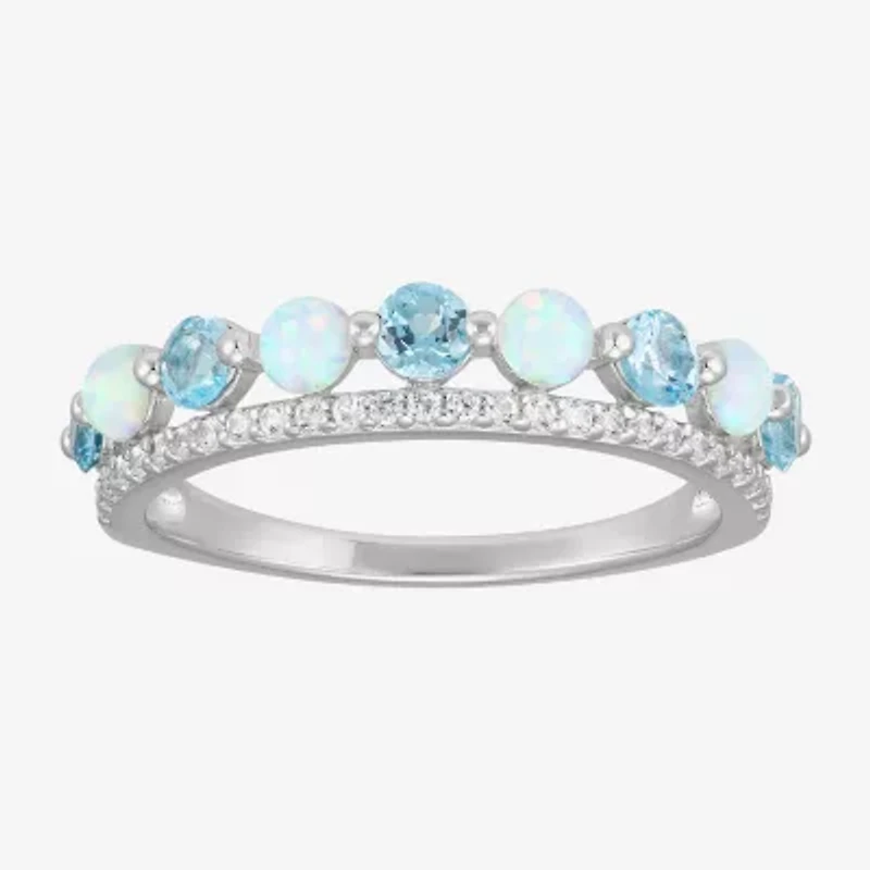 Limited Quantities! Womens 4.5MM Multi Color Sterling Silver Band