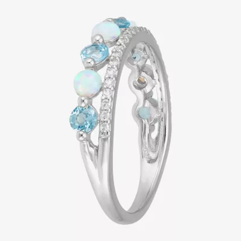 Limited Quantities! Womens 4.5MM Multi Color Sterling Silver Band