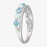 Limited Quantities! Womens 4.5MM Multi Color Sterling Silver Band