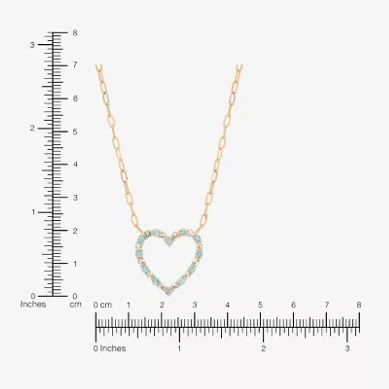 Limited Quantities! Womens Genuine Blue Topaz 10K Gold Heart 19 Inch Pendant Necklace