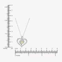 Limited Quantities! Womens Diamond Accent Lab Created White Opal Sterling Silver Heart 18 Inch Pendant Necklace