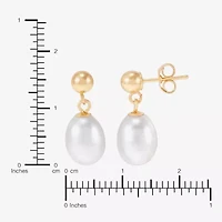 Limited Quantities! Womens Dyed White Cultured Freshwater Pearl 14K Gold Drop Earrings