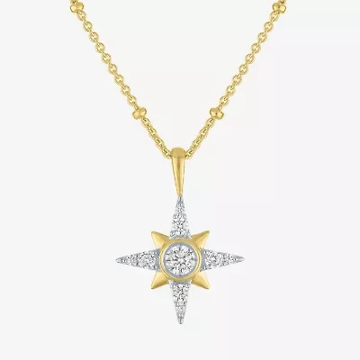 Diamond Addiction North Star (G-H / Si2-I1) Womens 1/3 CT. T.W. Lab Grown White Diamond 10K Gold Star 16 Inch Pendant Necklace