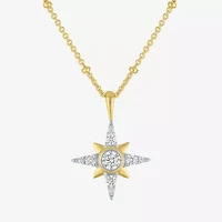 Diamond Addiction North Star (G-H / Si2-I1) Womens 1/3 CT. T.W. Lab Grown White Diamond 10K Gold Star 16 Inch Pendant Necklace