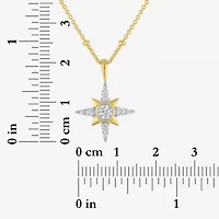 Diamond Addiction North Star (G-H / Si2-I1) Womens 1/3 CT. T.W. Lab Grown White Diamond 10K Gold Star 16 Inch Pendant Necklace