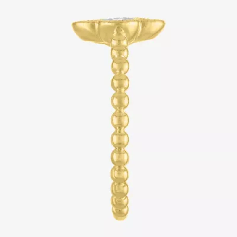 Diamond Addiction (G-H / Si2-I1) Womens 1/3 CT. T.W. Lab Grown White 10K Gold Flower Cocktail Ring