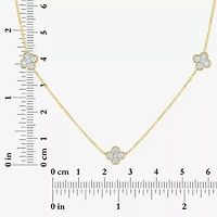 Diamond Addiction (G-H / Si2-I1) Womens 1/3 CT. T.W. Lab Grown White Diamond 10K Gold Flower 16 Inch Pendant Necklace