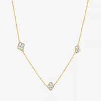 Diamond Addiction (G-H / Si2-I1) Womens 1/3 CT. T.W. Lab Grown White Diamond 10K Gold Flower 16 Inch Pendant Necklace
