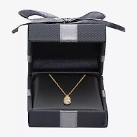 I/Si2 Womens 1 CT. T.W. Lab Grown White Diamond 14K Gold Over Silver Pear 18 Inch Pendant Necklace