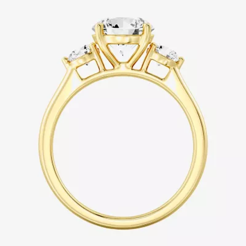 Love Lives Forever (F / Si1-Si2) Womens 2 CT. T.W. Lab Grown White Diamond 10K Gold Round 3-Stone Engagement Ring