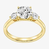 Love Lives Forever (F / Si1-Si2) Womens 2 CT. T.W. Lab Grown White Diamond 10K Gold Round 3-Stone Engagement Ring