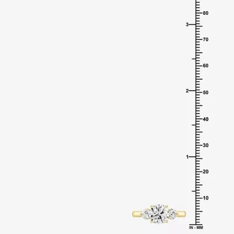 Love Lives Forever (F / Si1-Si2) Womens 2 CT. T.W. Lab Grown White Diamond 10K Gold Round 3-Stone Engagement Ring