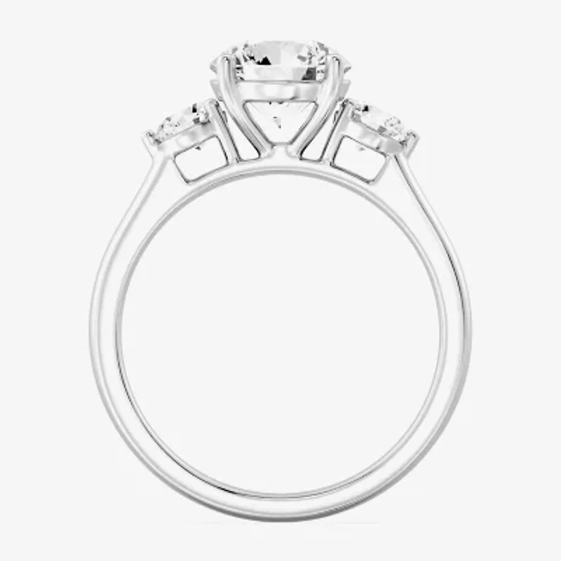 Love Lives Forever (F / Si1-Si2) Womens 2 CT. T.W. Lab Grown White Diamond 10K Gold Round 3-Stone Engagement Ring