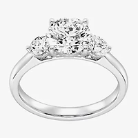 Love Lives Forever (F / Si1-Si2) Womens 2 CT. T.W. Lab Grown White Diamond 10K Gold Round 3-Stone Engagement Ring