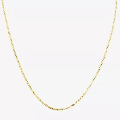 Womens 10K Gold Inch Link Chain Necklace