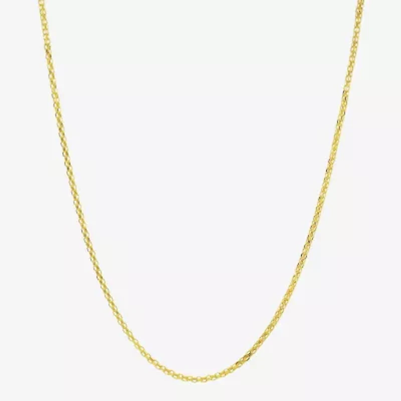 Womens 10K Gold 18 Inch Link Chain Necklace