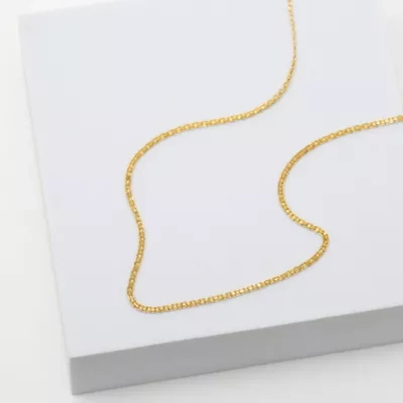 Womens 10K Gold 18 Inch Link Chain Necklace