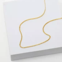 Womens 10K Gold 18 Inch Link Chain Necklace