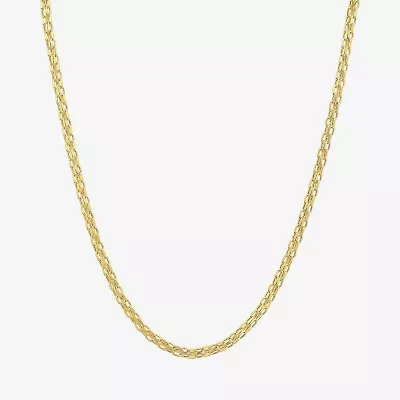 Womens 10K Gold 16 Inch Link Chain Necklace