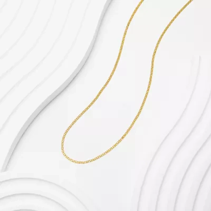 Womens 10K Gold 16 Inch Link Chain Necklace