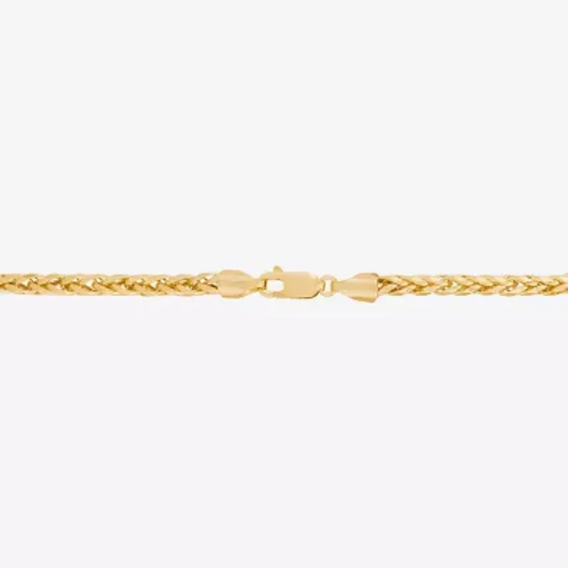 Made in Italy Womens 10K Gold 22 Inch Wheat Chain Necklace