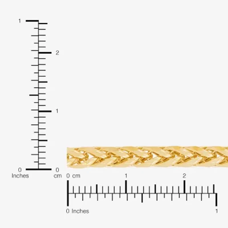 Made in Italy Womens 10K Gold 22 Inch Wheat Chain Necklace