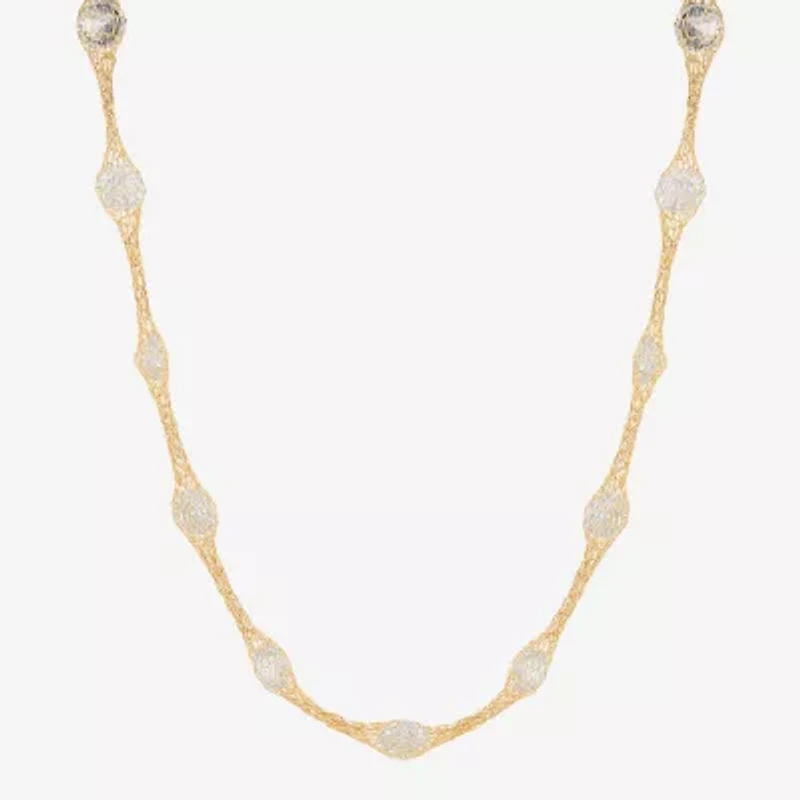 Made in Italy Womens 10K Gold 18 Inch Link Chain Necklace