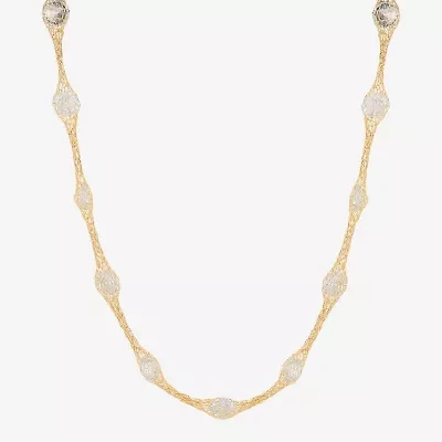 Made in Italy Womens 10K Gold 18 Inch Link Chain Necklace