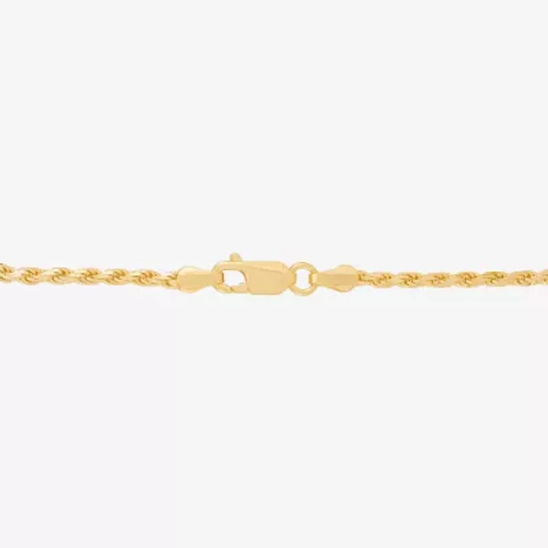 Made in Italy Womens 24K Gold Over Silver 7.5 Inch Solid Rope Chain Bracelet