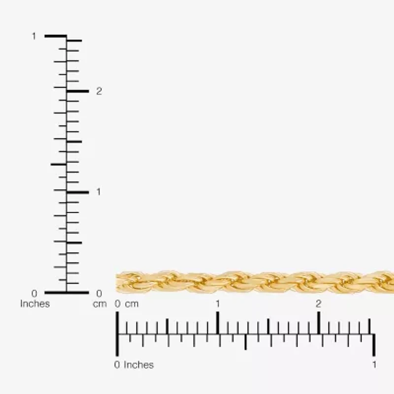 Made in Italy Womens 24K Gold Over Silver 7.5 Inch Solid Rope Chain Bracelet