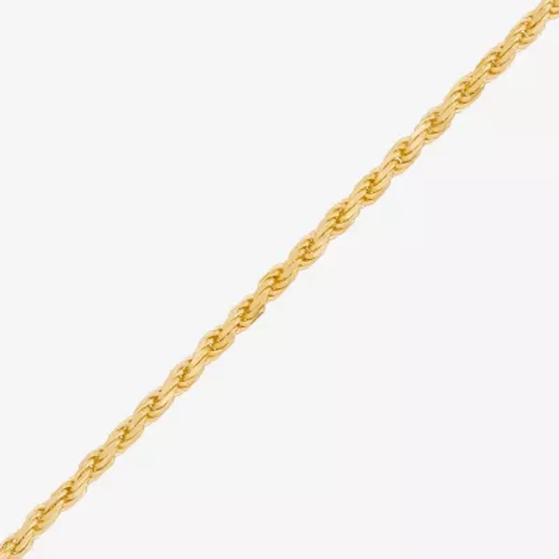 Made in Italy Womens 24K Gold Over Silver 7.5 Inch Solid Rope Chain Bracelet