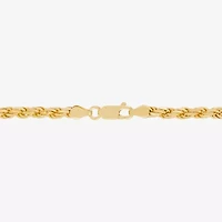 Made in Italy Womens 24K Gold Over Silver Inch Solid Rope Chain Bracelet
